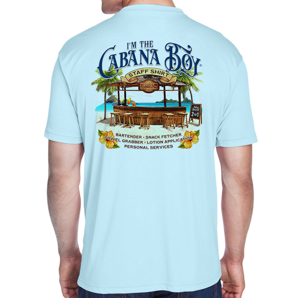 I'm The Cabana Boy STAFF Short Sleeve UV Performance Shirt - Ice Blue