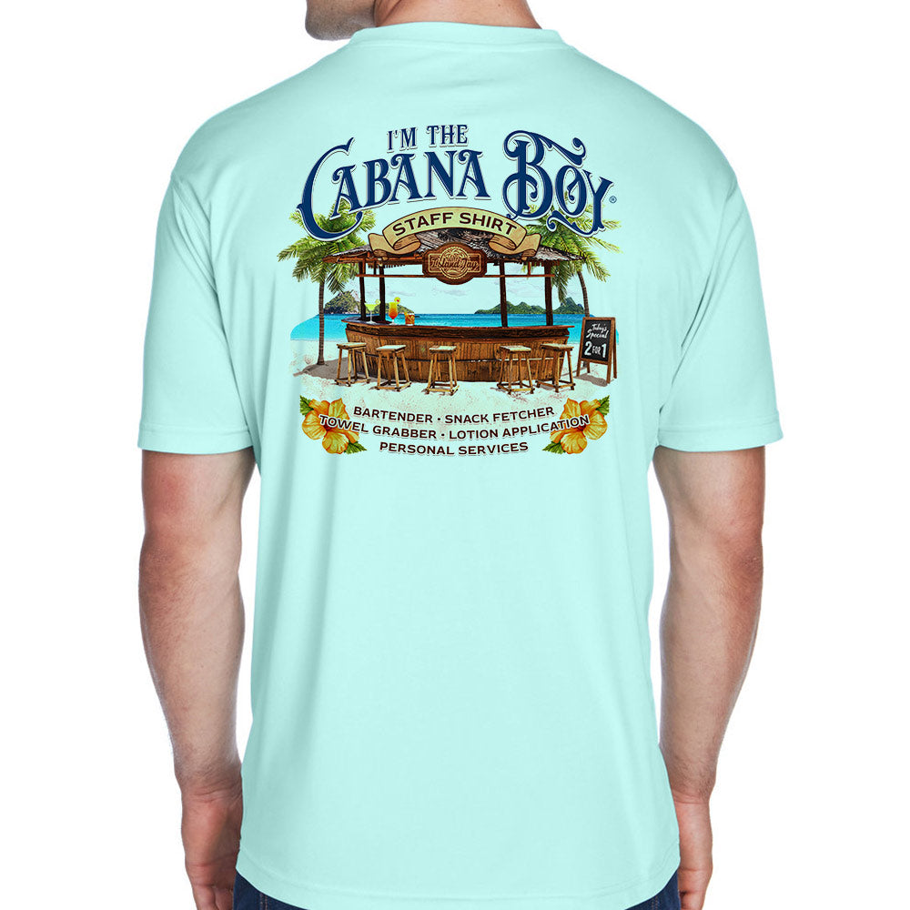I'm The Cabana Boy STAFF Short Sleeve UV Performance Shirt - Seafrost Green