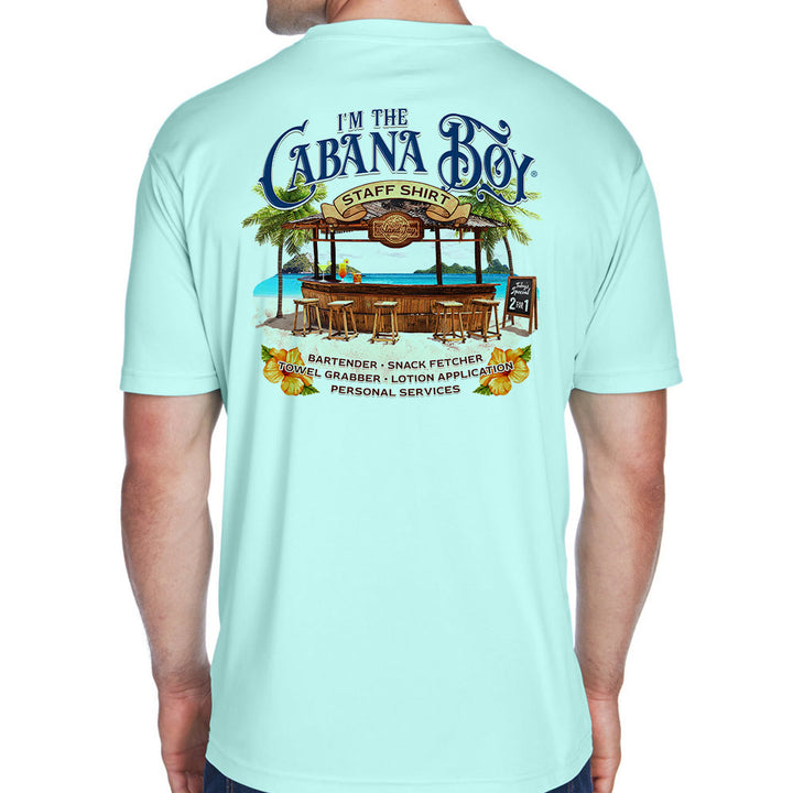 I'm The Cabana Boy STAFF Short Sleeve UV Performance Shirt - Seafrost Green