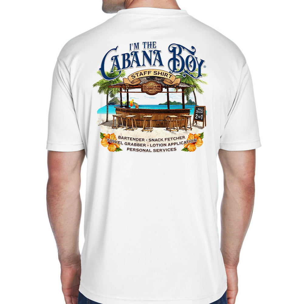 I'm The Cabana Boy STAFF Short Sleeve UV Performance Shirt - White