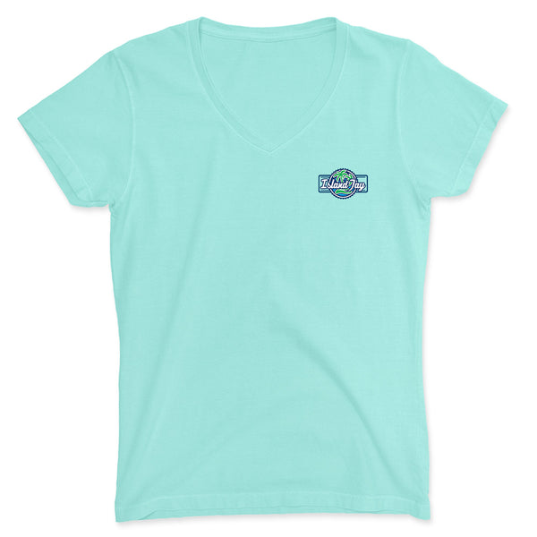 Light green t-shirt with the Island Jay Logo on the front left chest