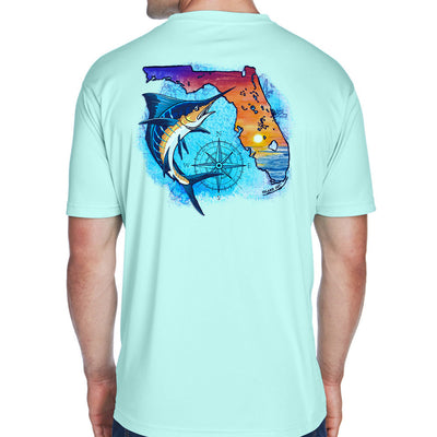 Florida Sailfish Map UV Performance Shirt