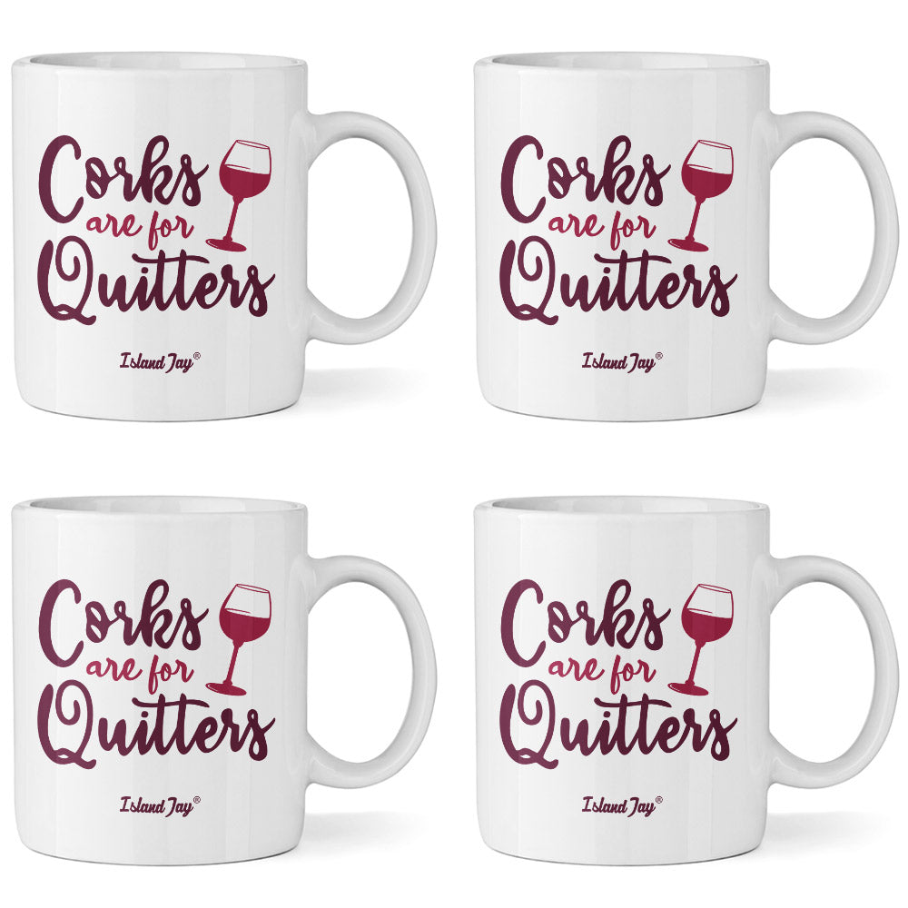 Corks Are For Quitters 11oz Ceramic Mug 4 Pack