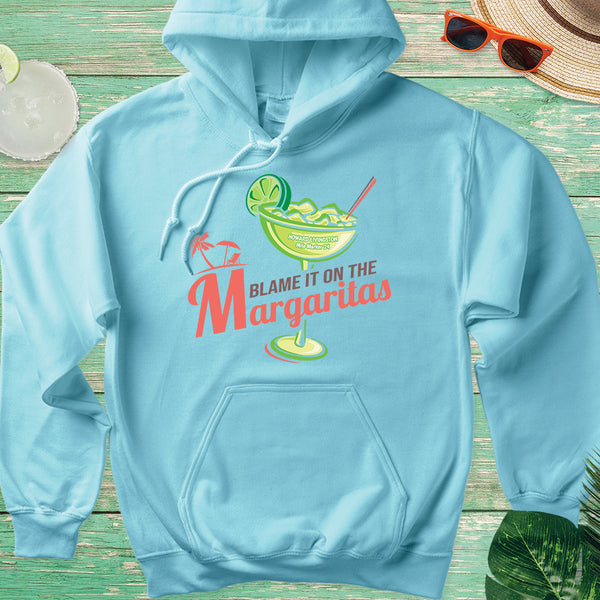 Howard Livingston Blame It on the Margaritas Soft Style Pullover Hoodie Scuba Blue
