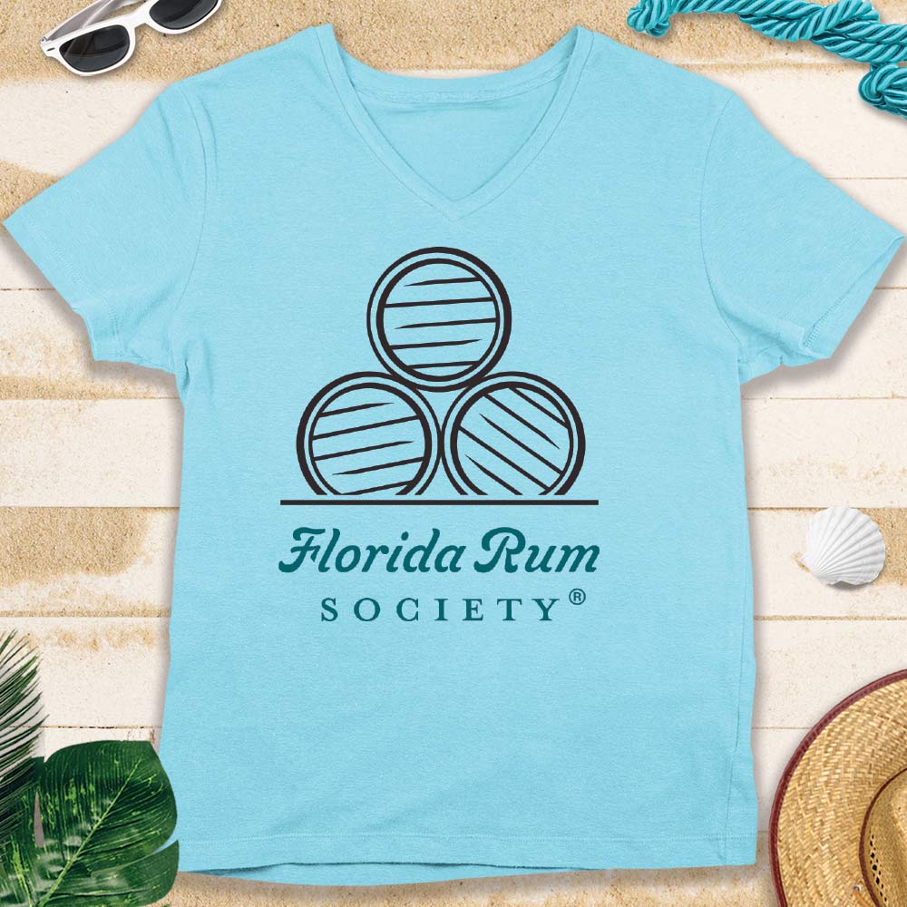 Women's Florida Rum Society V-Neck T-shirt Aqua