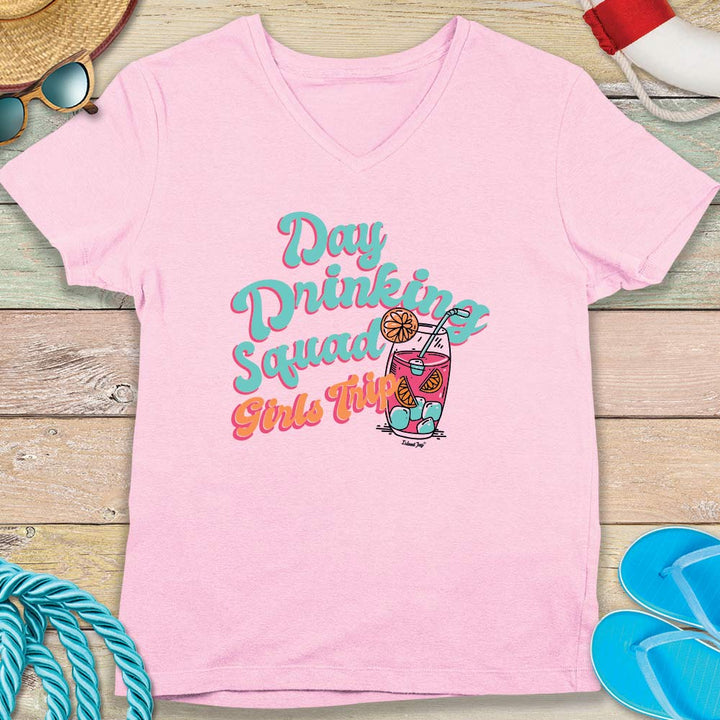 Women's Day Drinking Squad Girls Trip V-Neck T-shirt