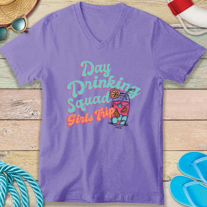 Women's Day Drinking Squad Girls Trip V-Neck T-shirt
