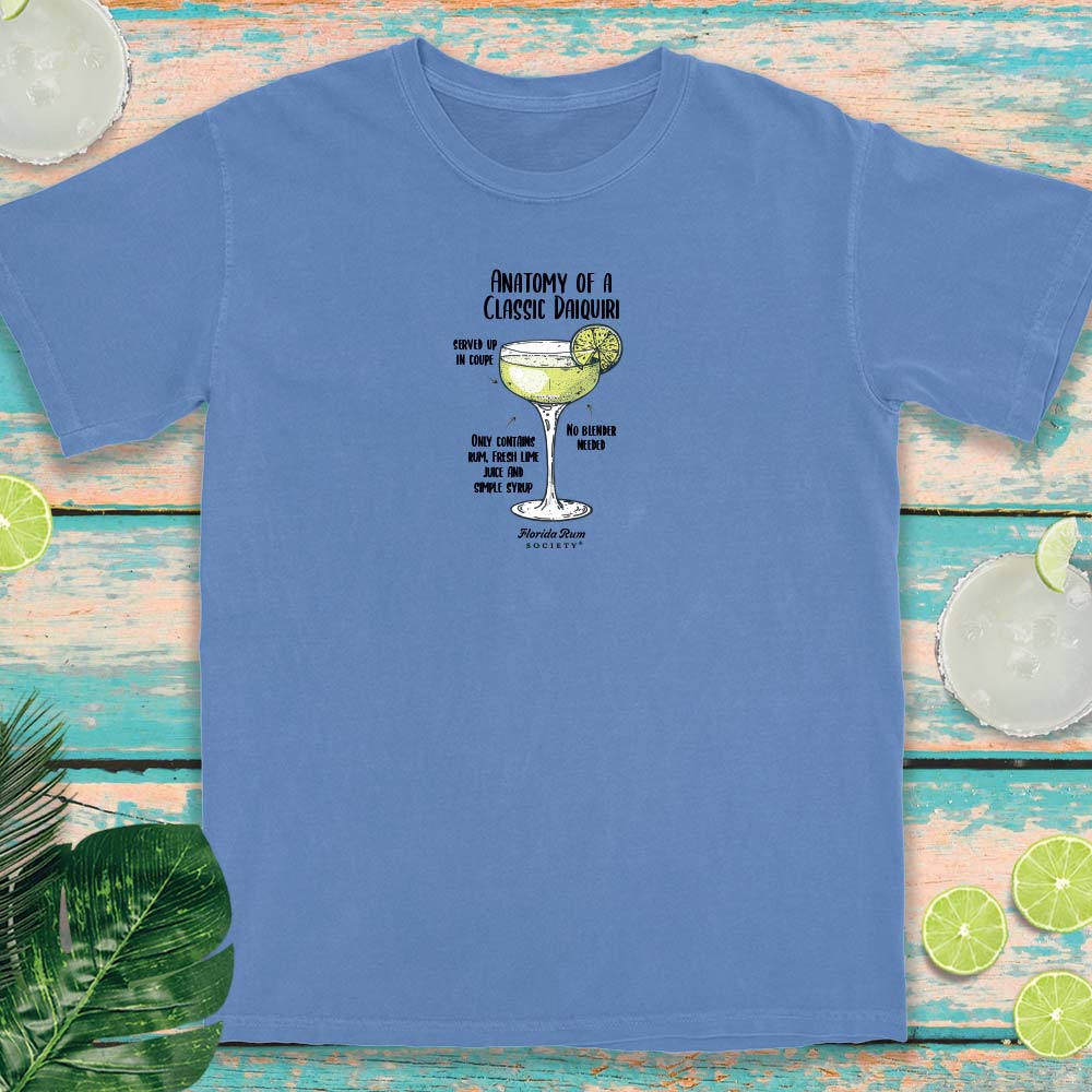 Florida Rum Society Anatomy of a Daiquiri T-shirt Flo Blue