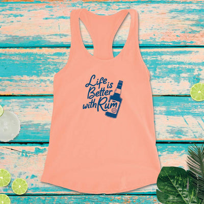 Women's Florida Rum Society Life Is Better With Rum Racerback Tank Top Sunset