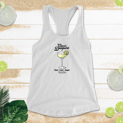 Women's Florida Rum Society Daiquiri Equation Racerback Tank Top White
