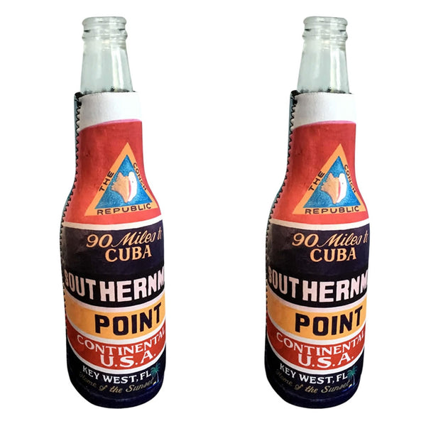 Southernmost Point Key West Zippered Beer Bottle Cooler Sleeve Multi-Pack