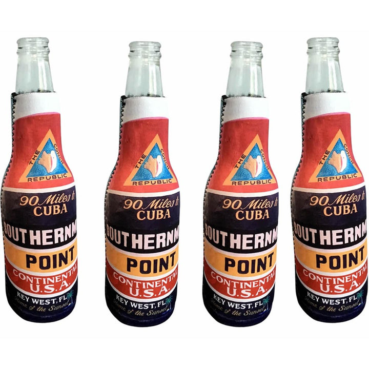Southernmost Point Key West Zippered Beer Bottle Cooler Sleeve