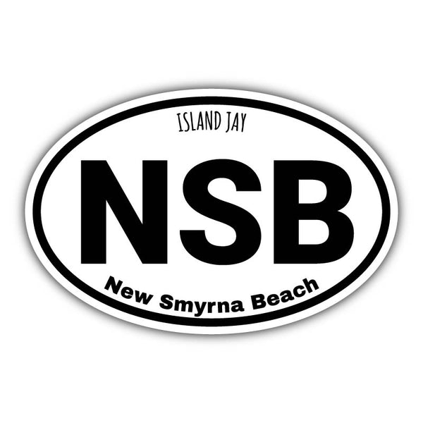 New Smyrna Beach Euro Die Cut Beach Sticker 4.75"