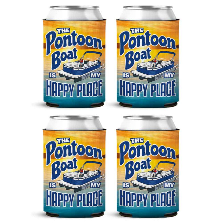 The Pontoon Boat Is my Happy Place Can Cooler Sleeve