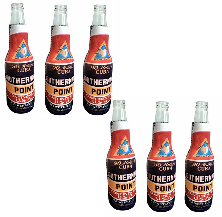 Southernmost Point Key West Zippered Beer Bottle Cooler Sleeve