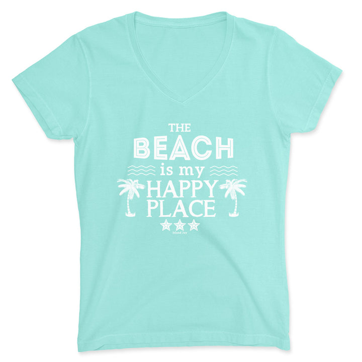 Beach is my Happy Place Ladies V-Neck T-Shirt – IslandJay