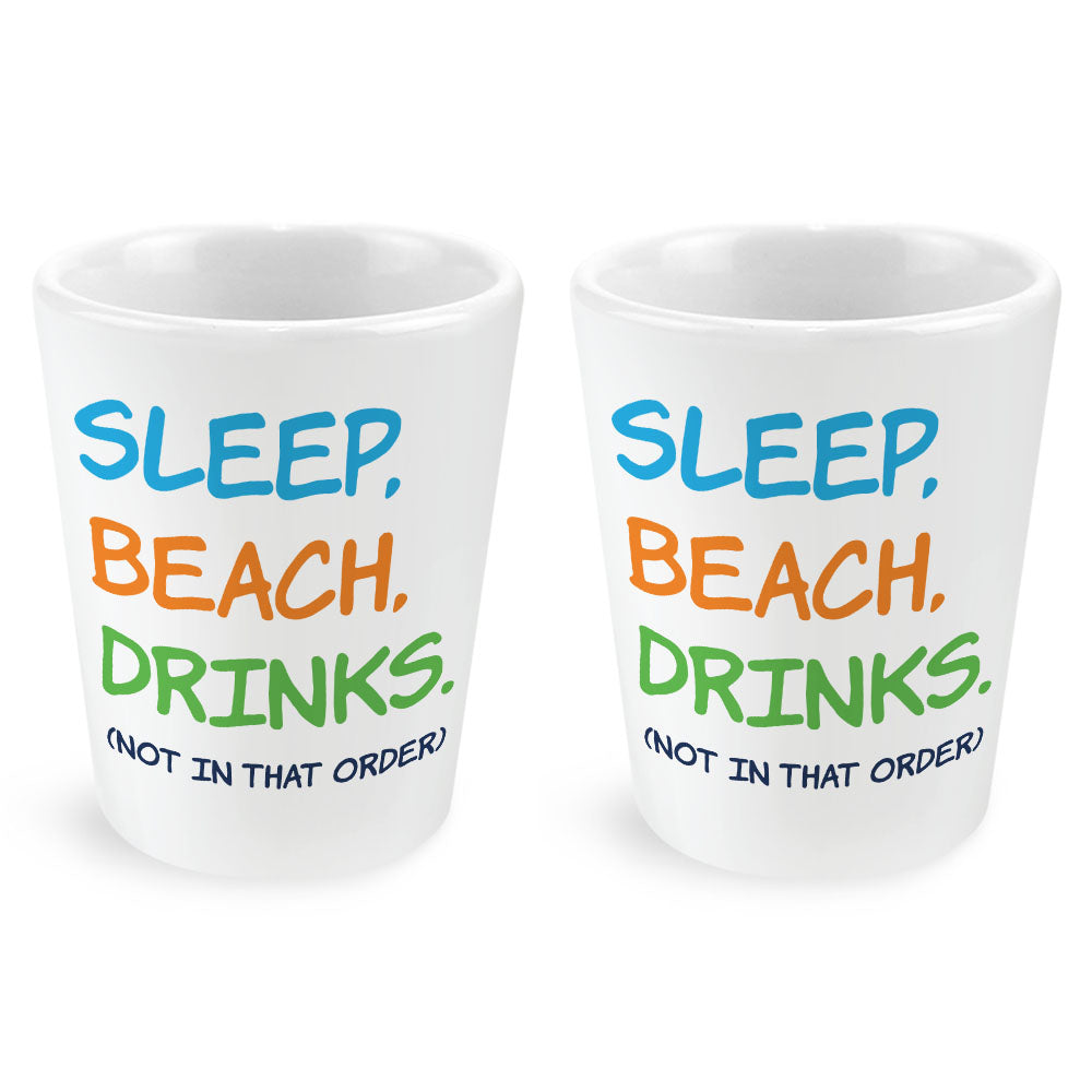 Sleep Beach Drinks Shot Glass