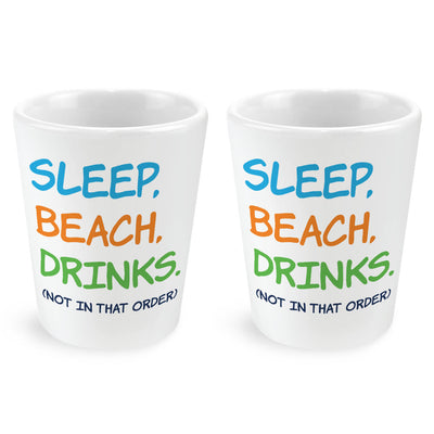 Sleep Beach Drinks Shot Glass