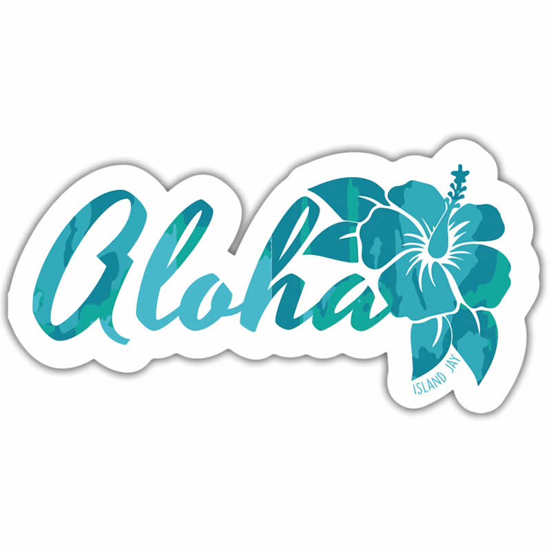 Aloha Hibiscus Die Cut Sticker