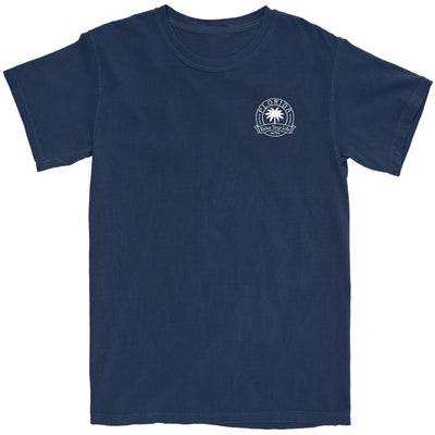 Cocoa Beach Island Relax Your Life Palm Tree T-Shirt Navy