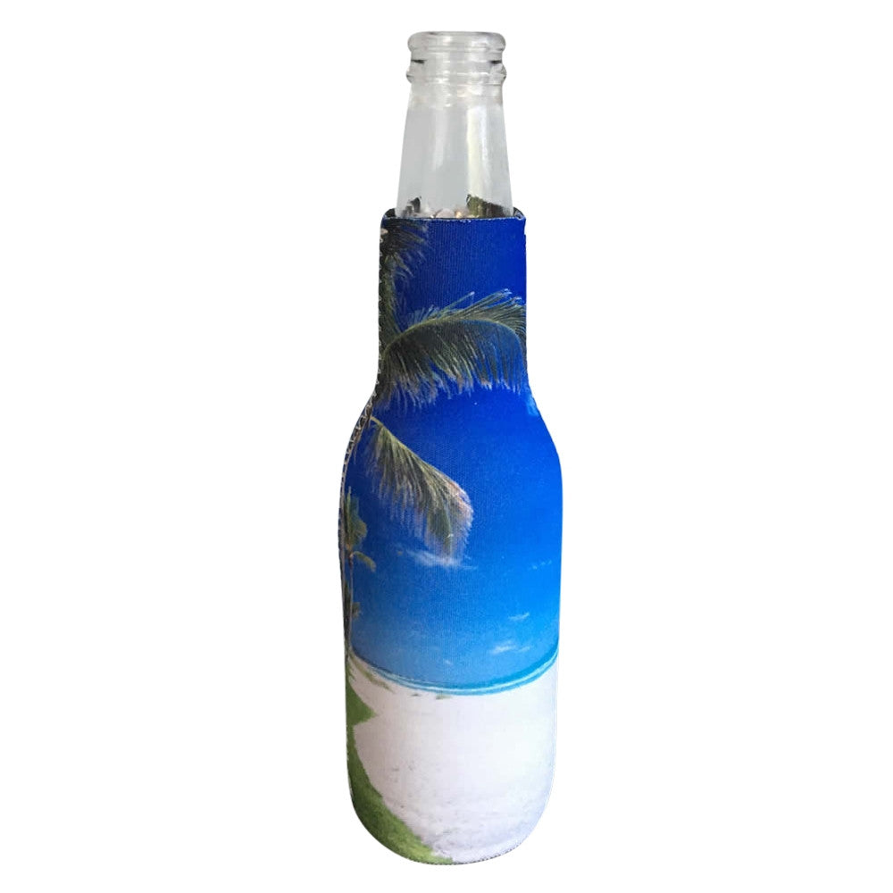 Beach Zippered Beer Bottle Cooler Sleeve