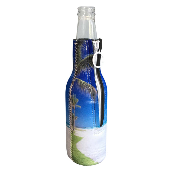 Beach Zippered Beer Bottle Cooler Sleeve
