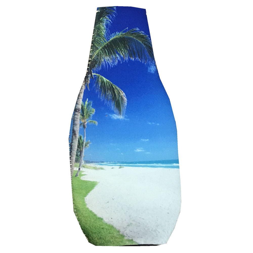 Sunset Beach Zippered Beer Bottle Cooler Sleeve