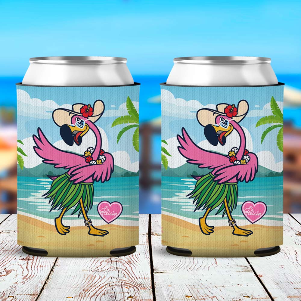 Felicia The Flamingo Hula Ways Can Cooler Sleeve 2 Pack