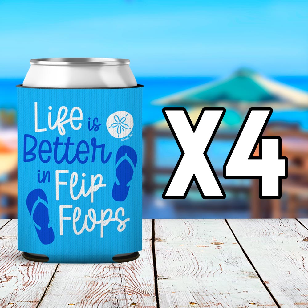 Life Is Better In Flip Flops Can Cooler Sleeve 4 Pack