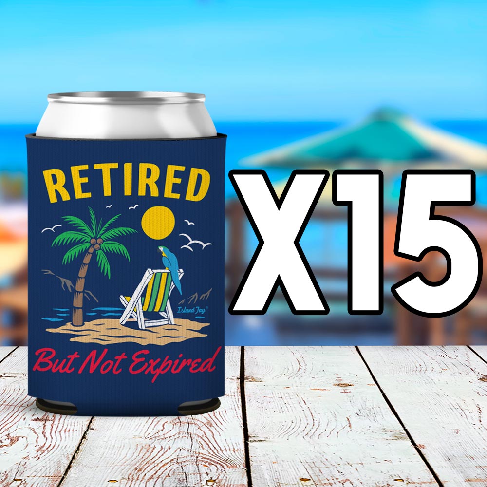 Retired But Not Expired Can Cooler Sleeve 15 Pack