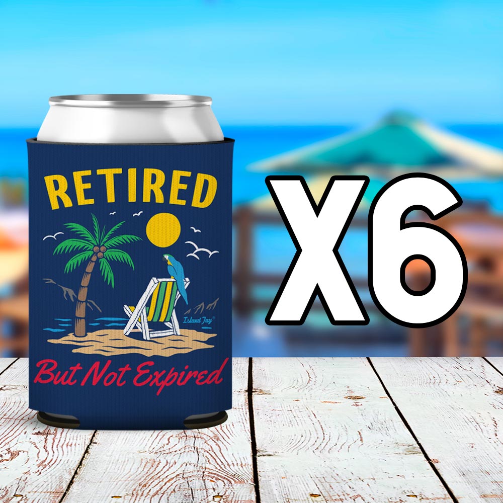 Retired But Not Expired Can Cooler Sleeve 6 Pack