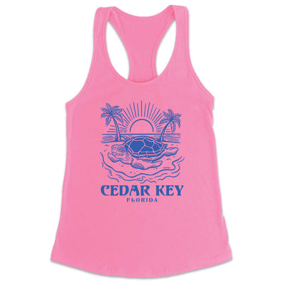 Women's Cedar Key Turtle Days Racerback Tank Top Charity Pink