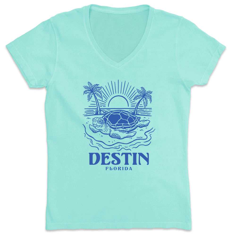 Women's Destin Turtle Days V-Neck T-Shirt Chill