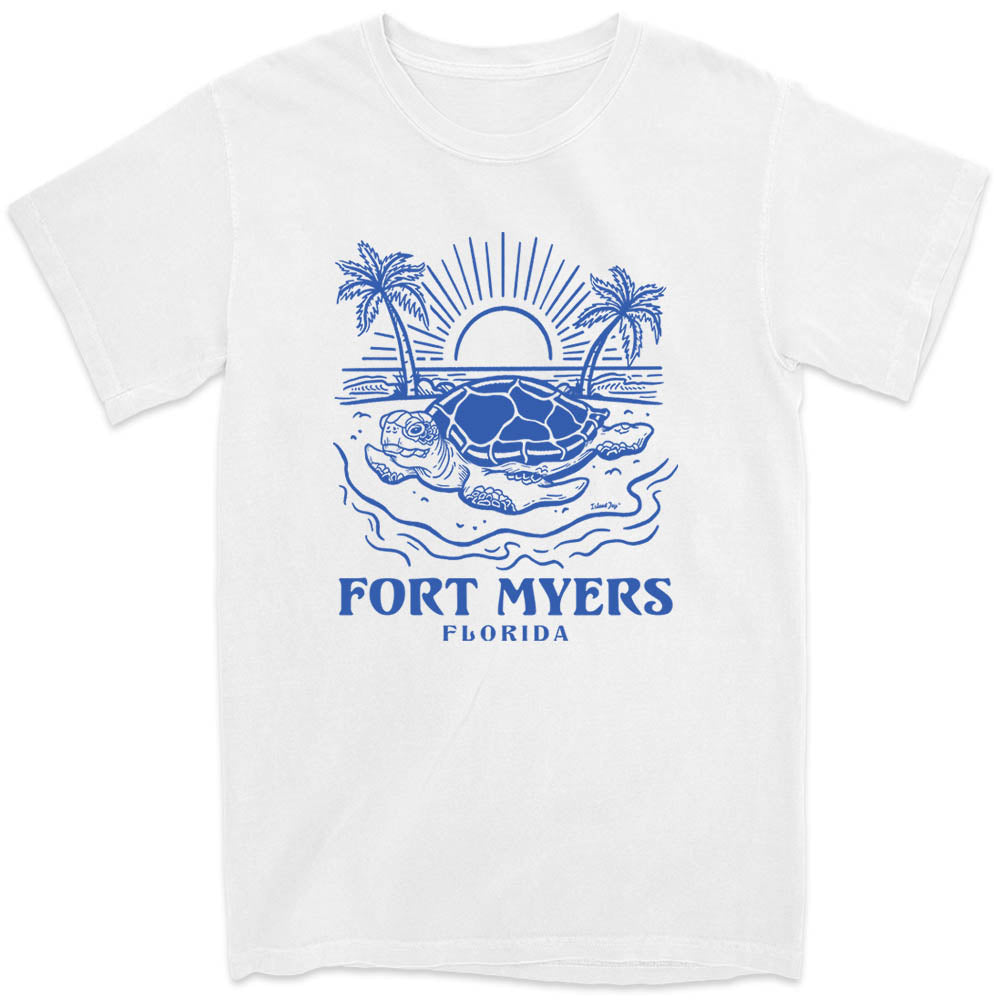 Fort Myers Turtle Days T-Shirt Ocean White 