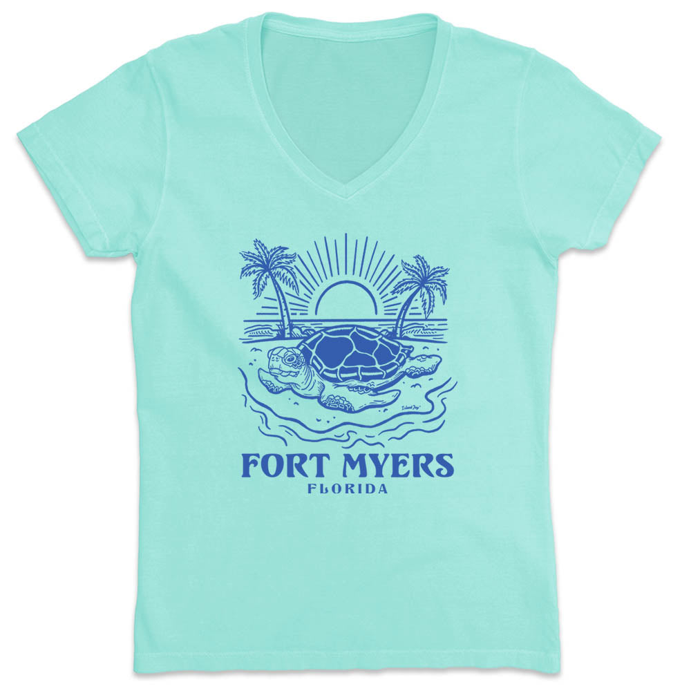 Women's Fort Myers Turtle Days V-Neck T-Shirt Chill