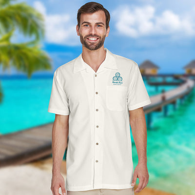 Florida Rum Society Embroidered Logo Camp Shirt Cream