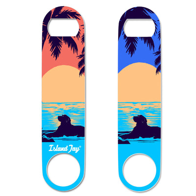 Sunset Beach Dog Flat Bottle Opener