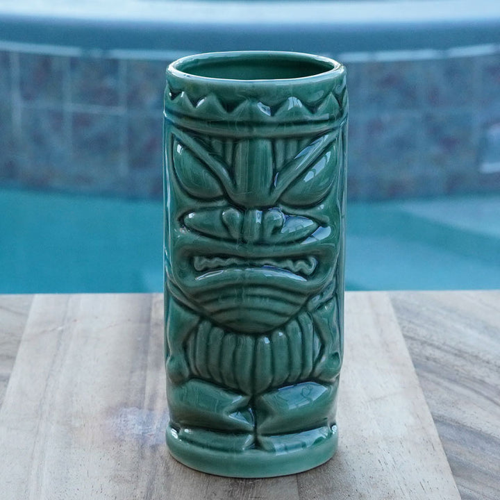 Growling Green God Ceramic Tiki Mug