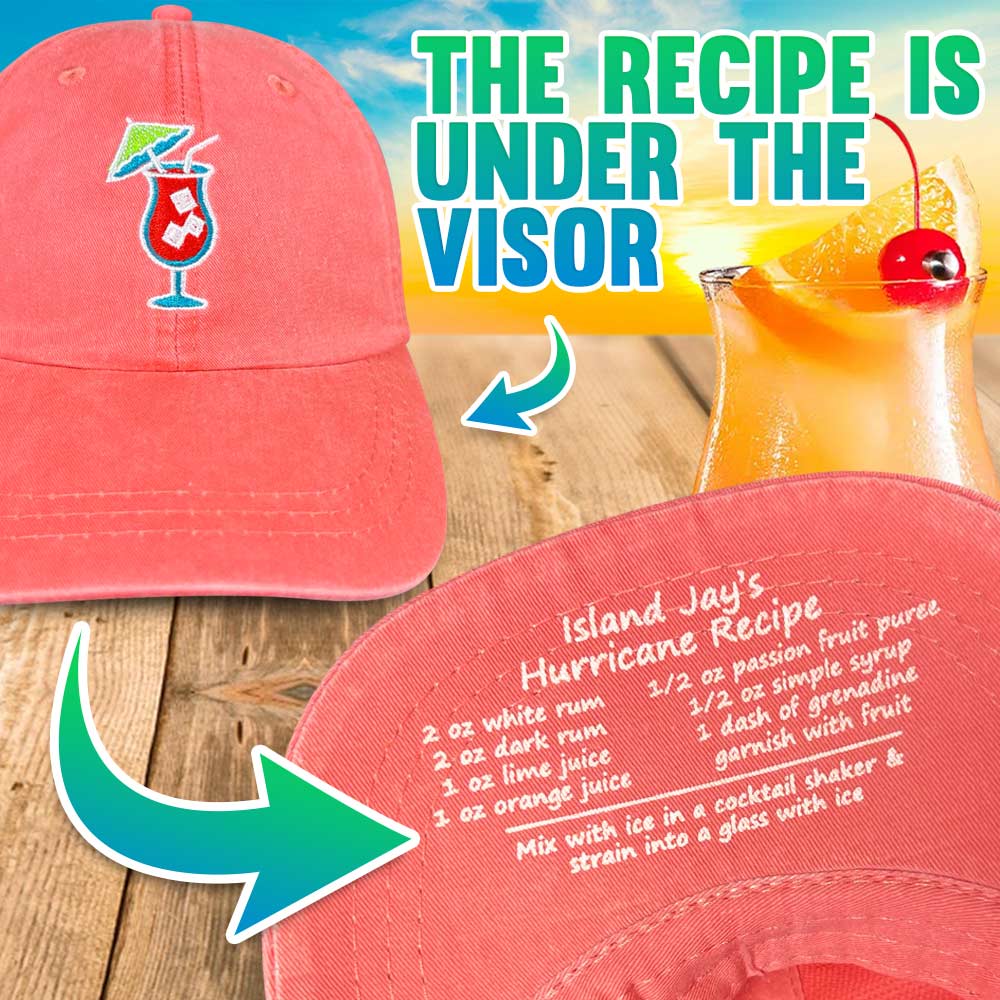 Hurricane Recipe Embroidered Hat