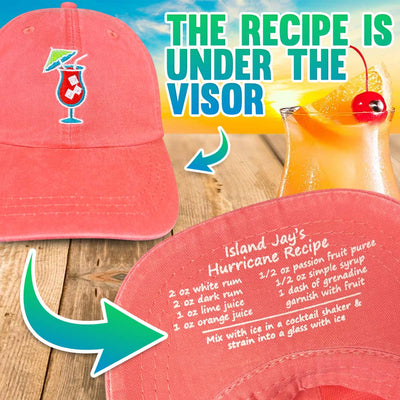 Hurricane Recipe Embroidered Hat