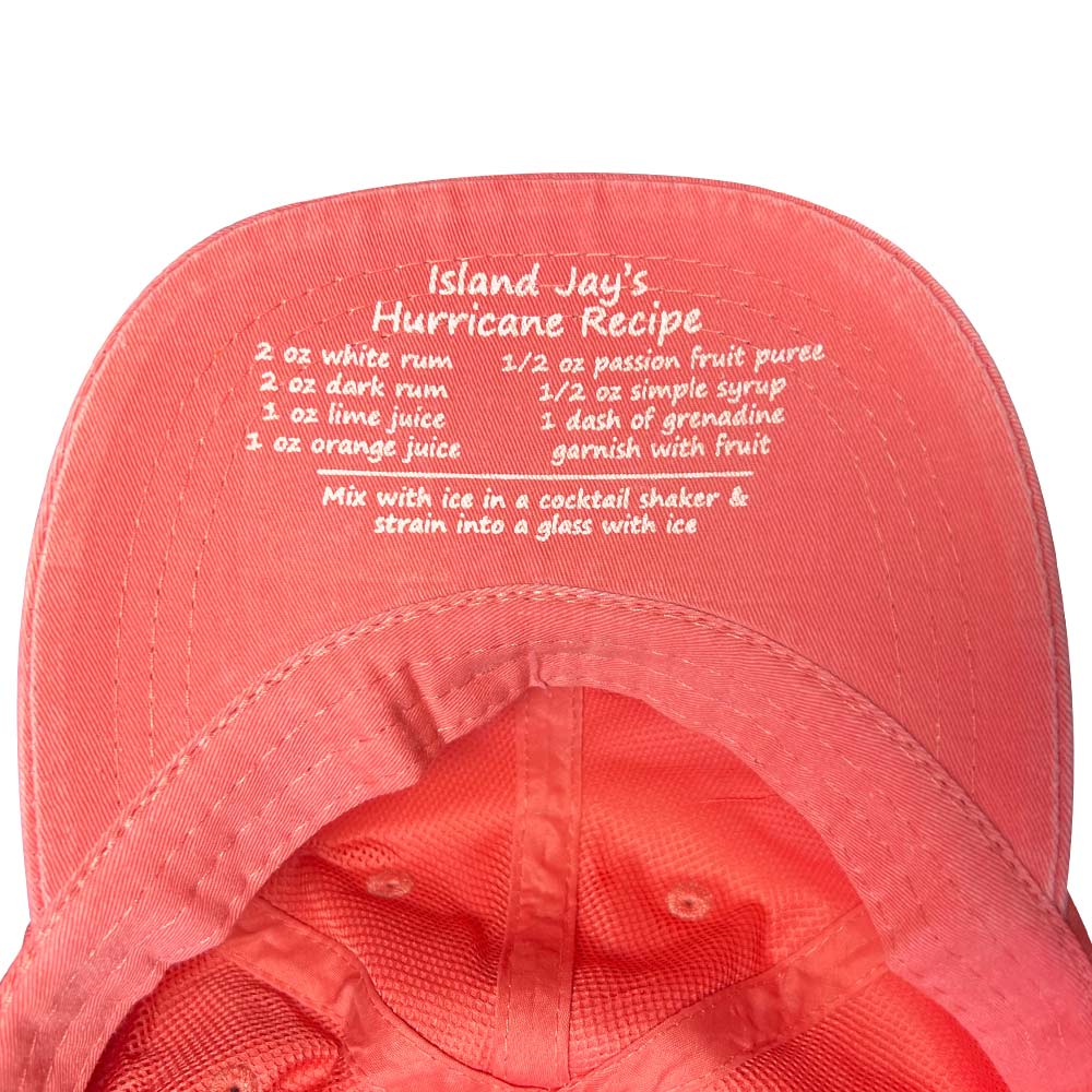 Hurricane Recipe Embroidered Hat Directions