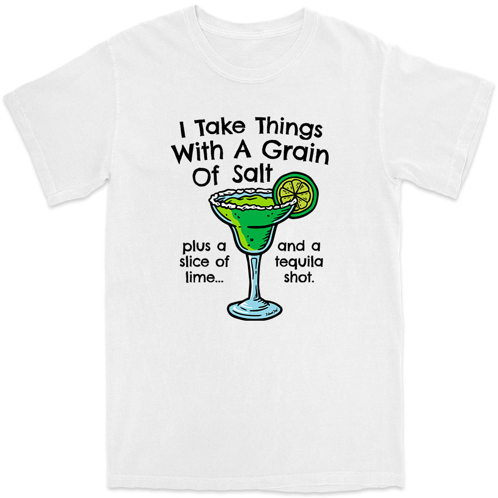I Take Things With A Grain of Salt T-Shirt Ocean White