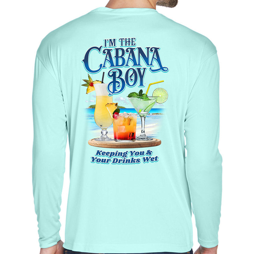 I'm The Cabana Boy Wet Long Sleeve UV Performance Shirt - Seafrost Green