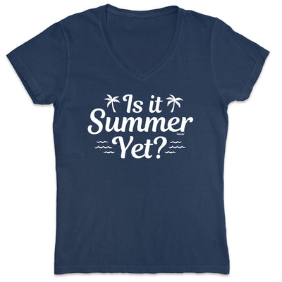 Women's Is It Summer Yet? V-Neck T-Shirt Navy