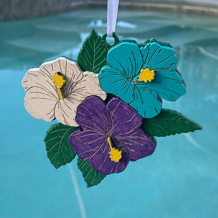 Island Jay Hibiscus Flower Ornament