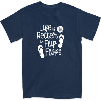 Life Is Better In Flip Flops T-Shirt Navy