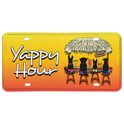 Yappy Hour Metal License Plate