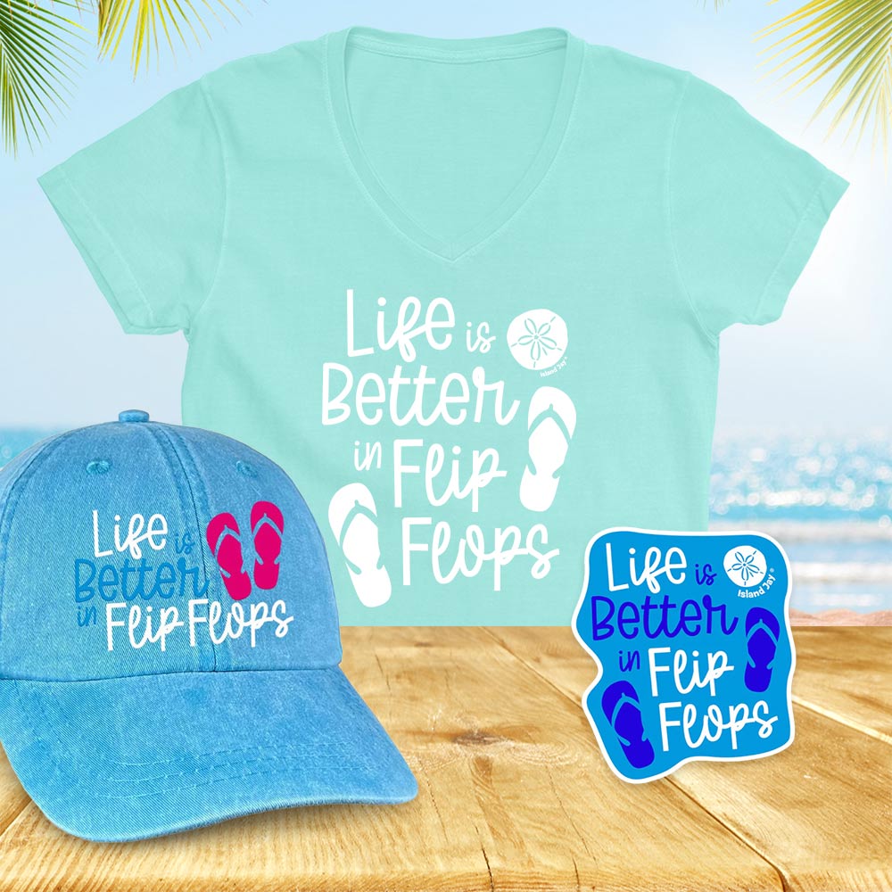 Women's Life Is Better In Flip Flops V-Neck Package Deal Chill