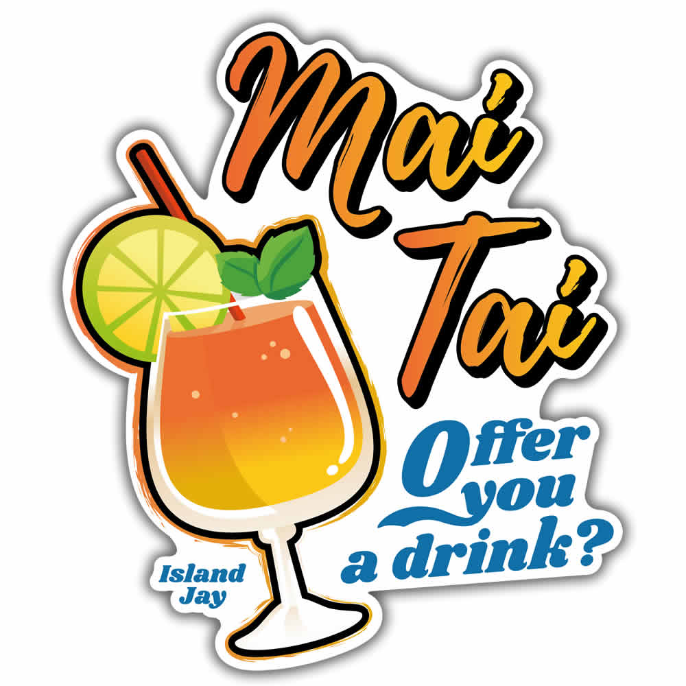 Mai Tai Offer You A Drink Beach Sticker