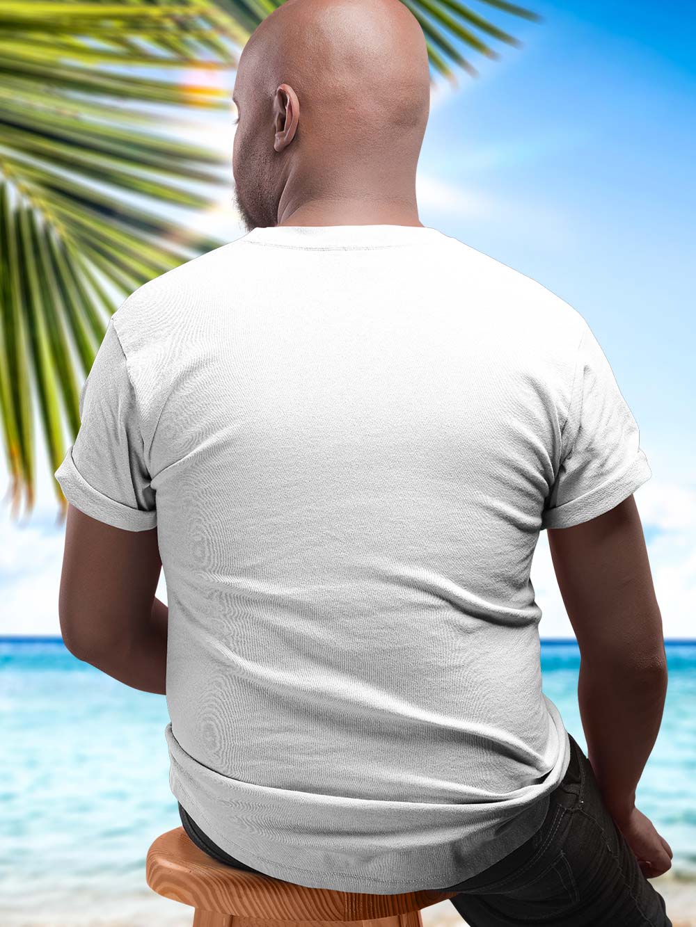 The Beach Body Classic Tee White on Dad Bod